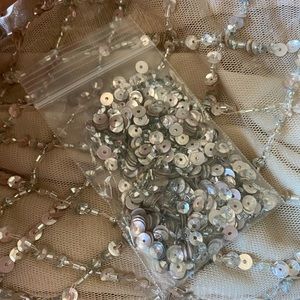 Adrianna Papell Beaded Mesh Gown Champagne Beads